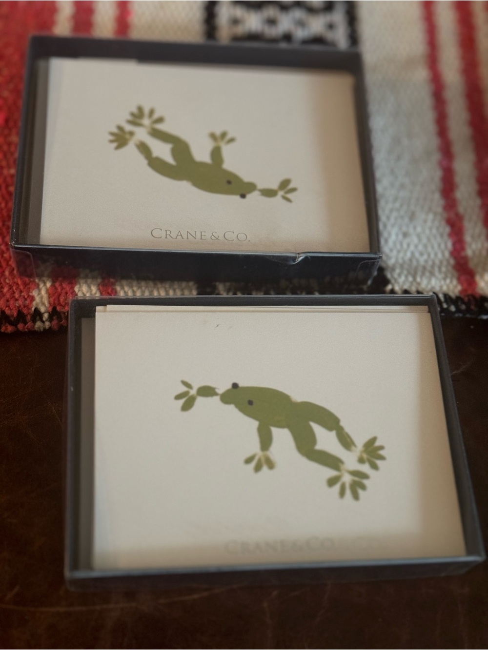 Crane & Co #90 Fluorescent Crane’s Green Frog Cards with Envelopes 100%cotton
